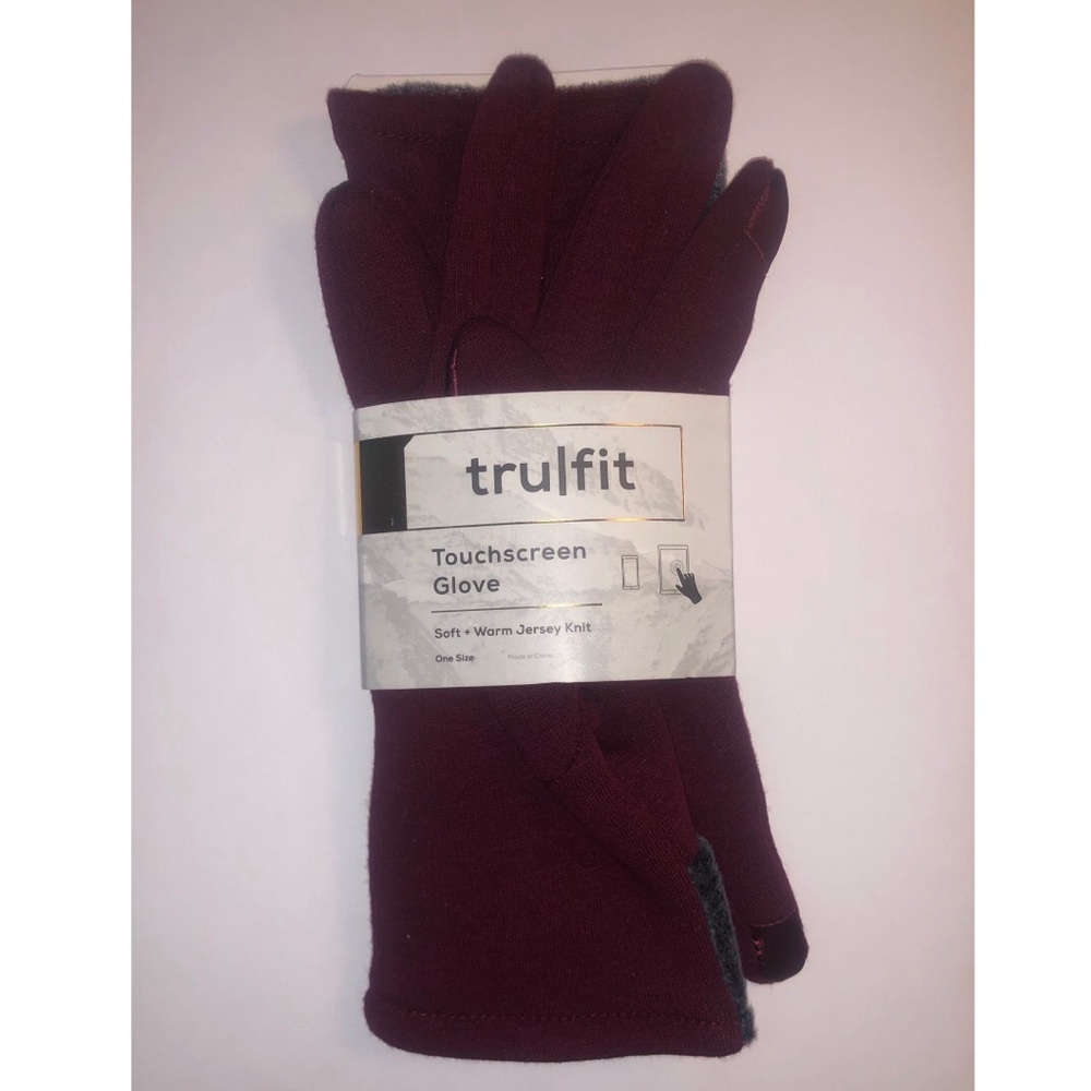 Maroon Touchscreen Gloves - Tru | Fit